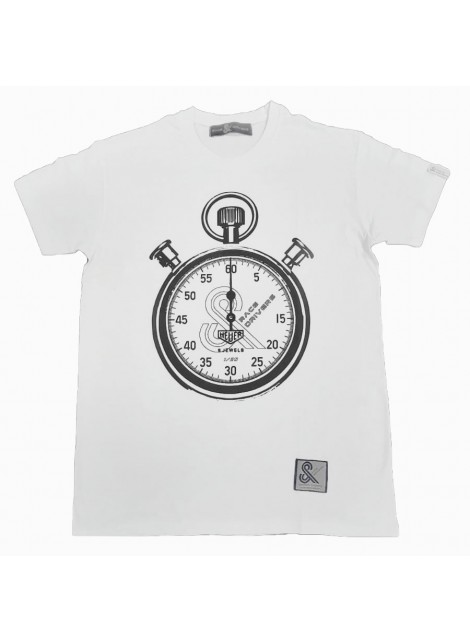 T-SHIRT BLANC CHRONO - HOMME